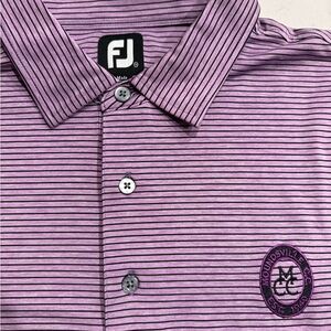 FootJoy Lavender and Black Striped Polo Shirt